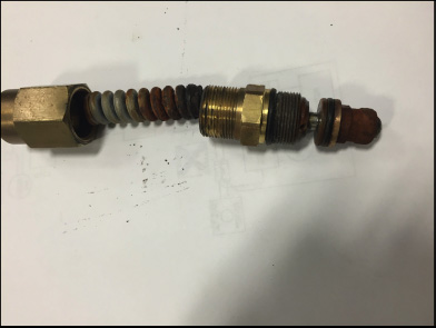 Defective Rusted Unloader/Regulator Valve